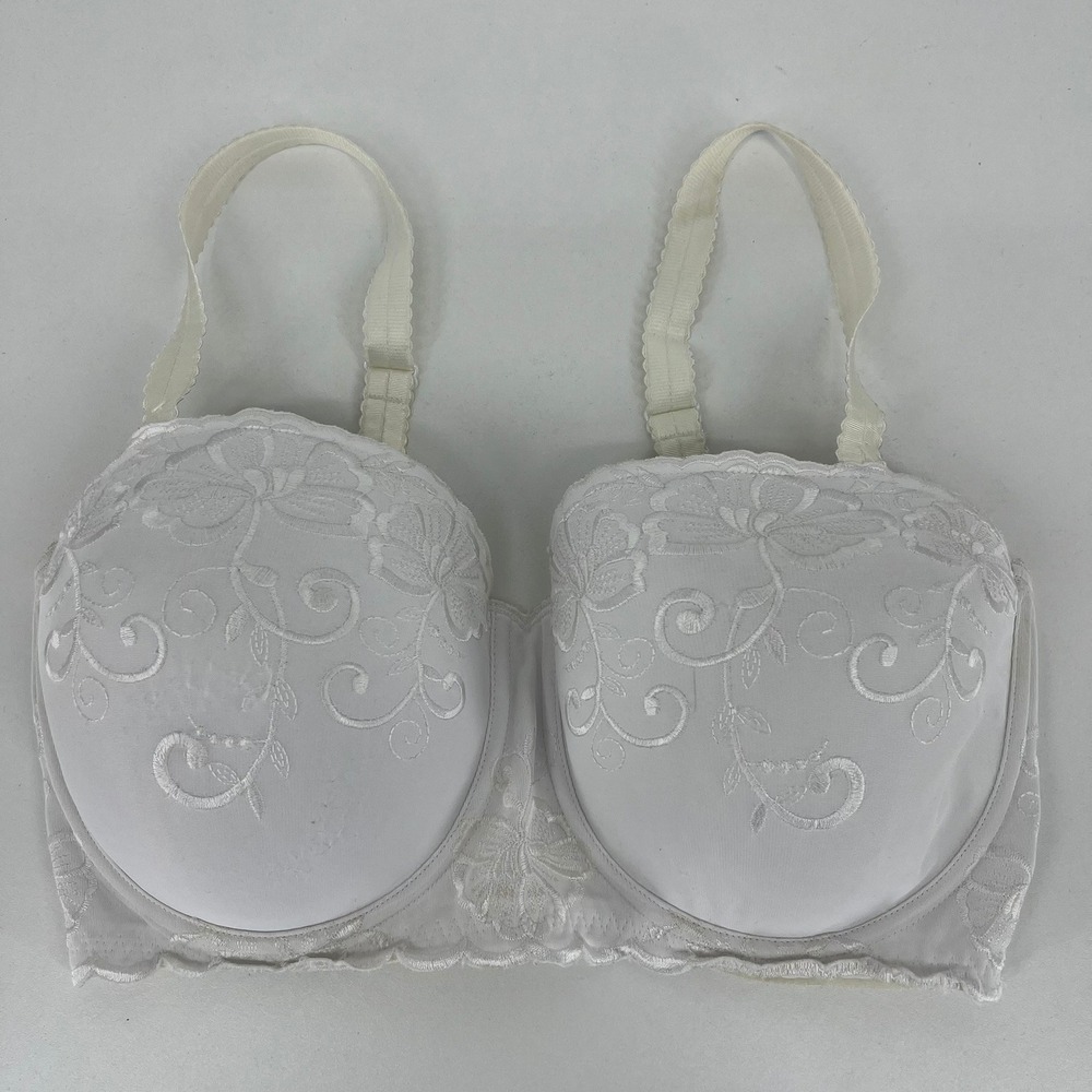 Sweet Nothings Maidenform White Floral Embroidered Balconette Bra 38DD